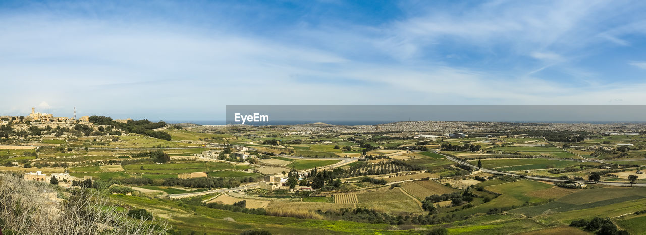 Scenic view of landscape against cloudy sky