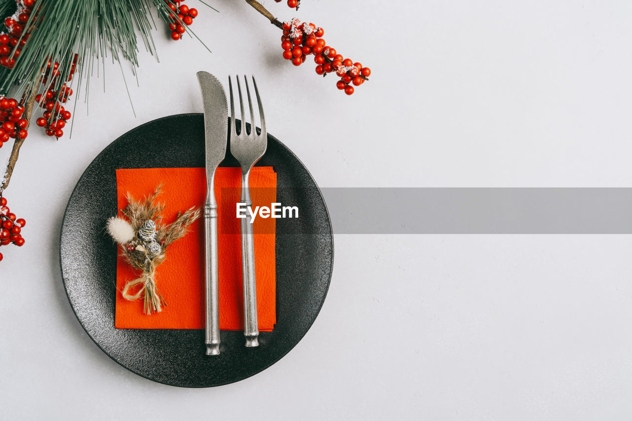 Christmas and new year holiday table setting
