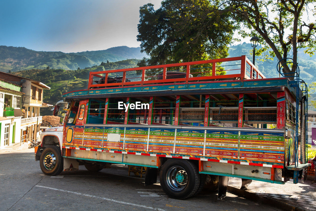 Colorful traditional rural bus from colombia called chiva