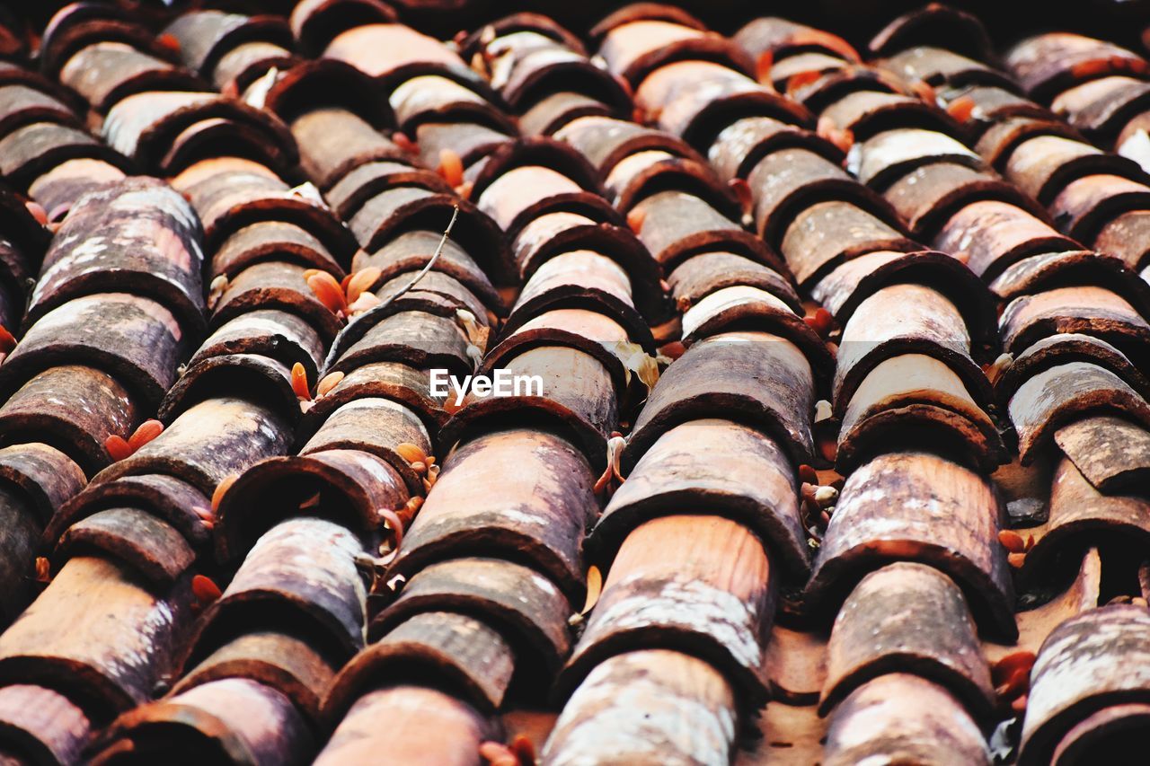 Full frame shot of roof tiles