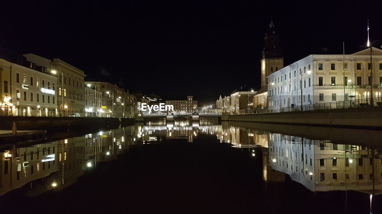 VIEW OF BUILDINGS AT NIGHT