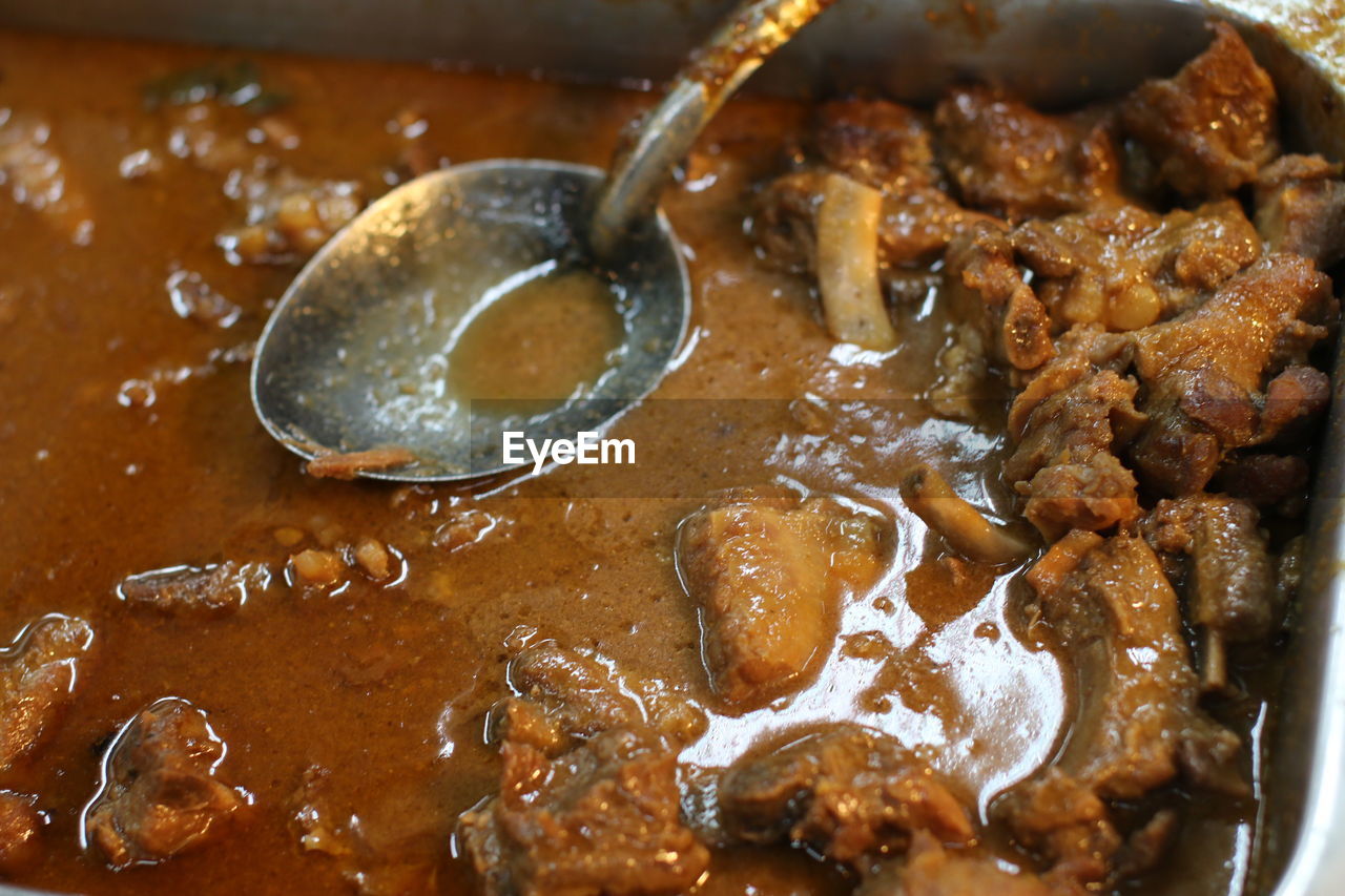 High angle view of food in container