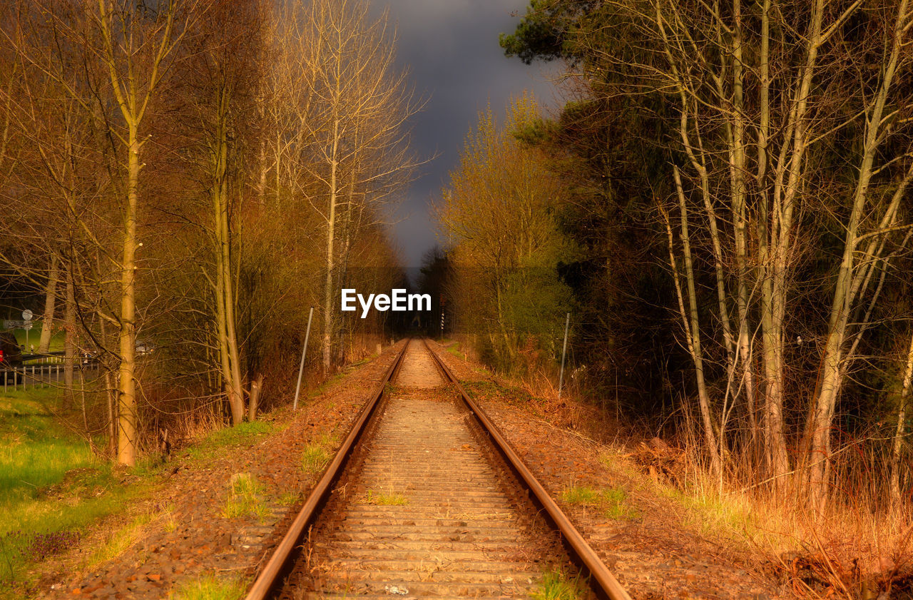 high angle view of railroad track against sky