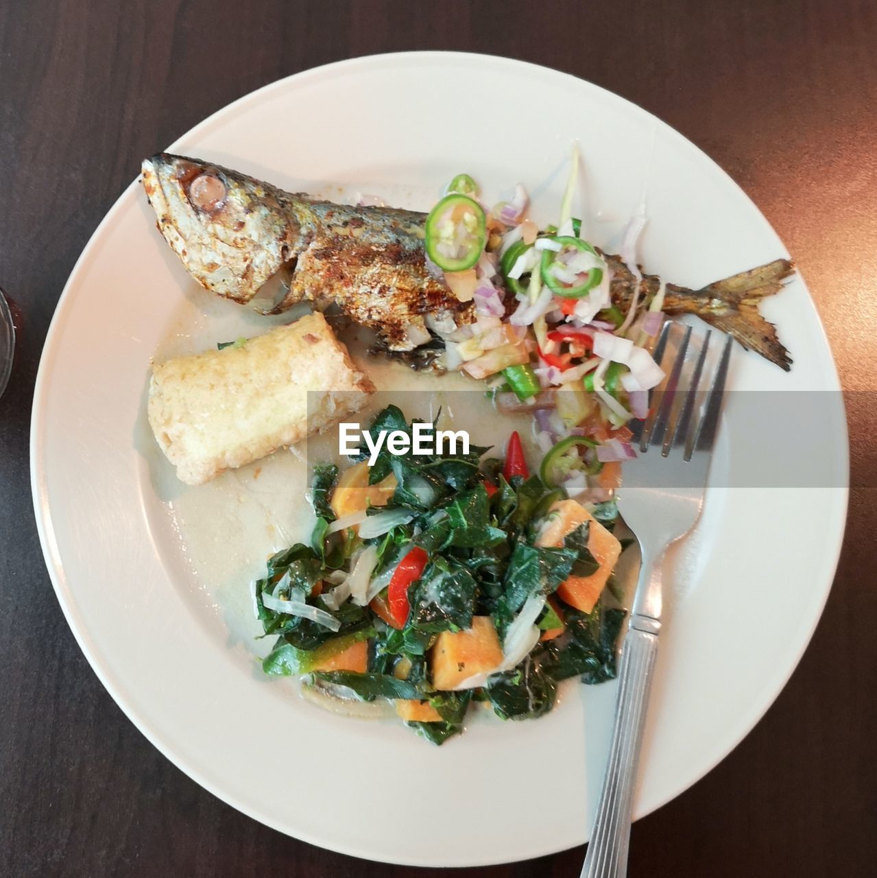 CLOSE-UP OF MEAL SERVED IN PLATE