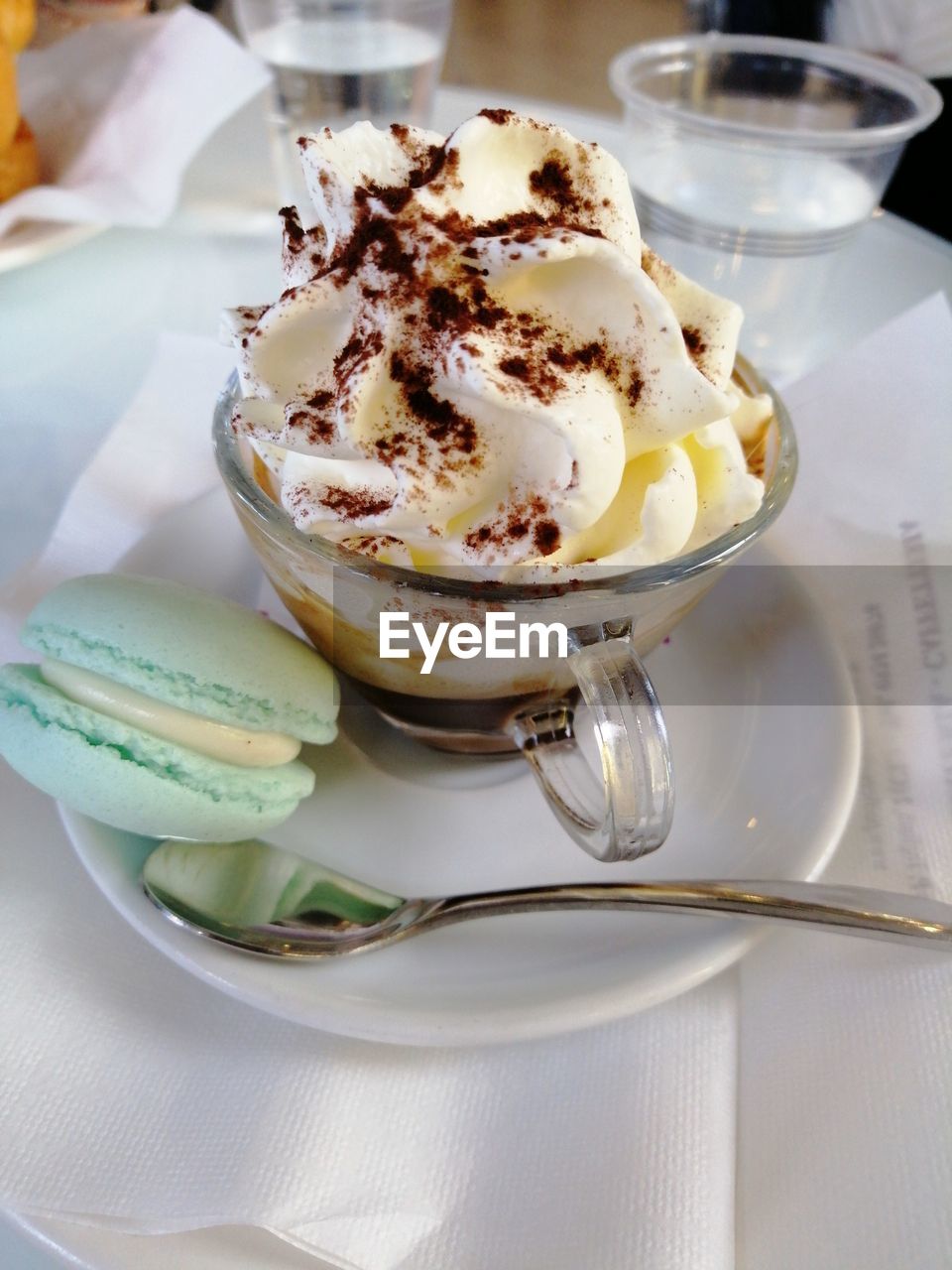 CLOSE-UP OF COFFEE WITH ICE CREAM