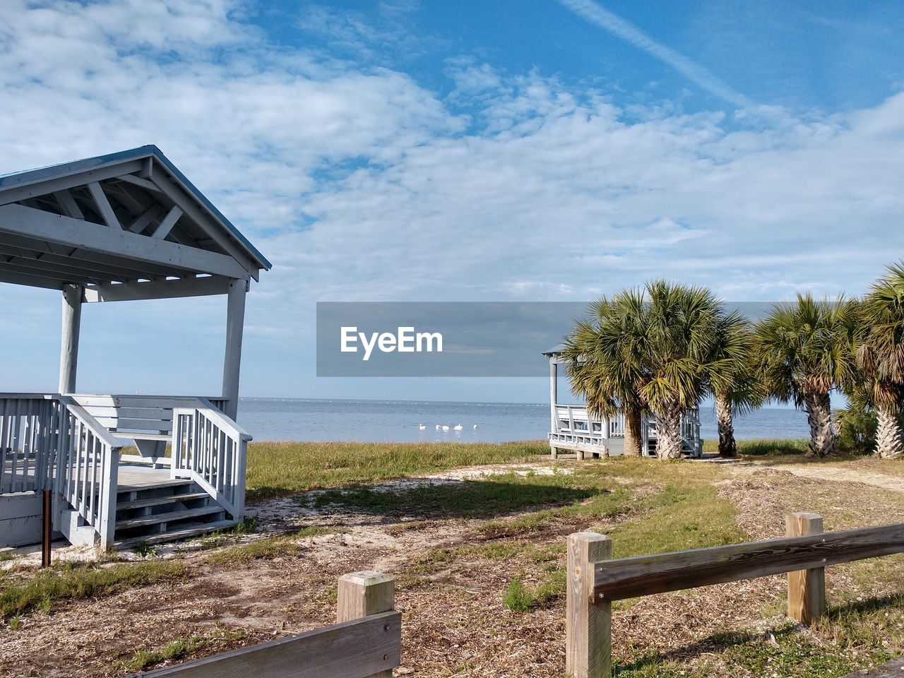 Scenic view of gulf against sky