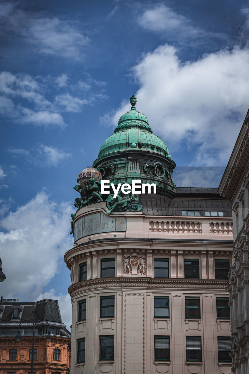 Low angle view of historic building against sky