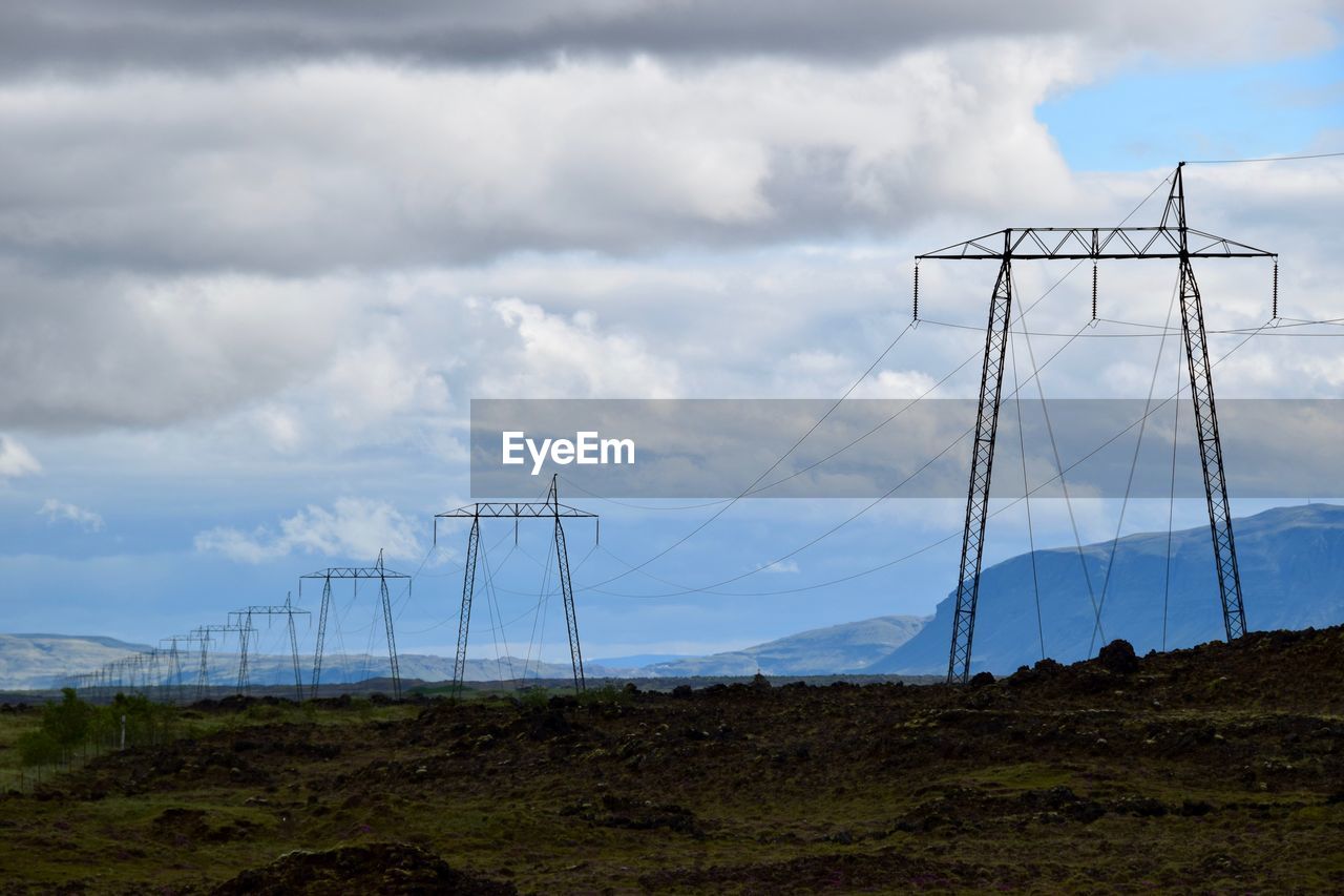 Electricity pylons in iceland