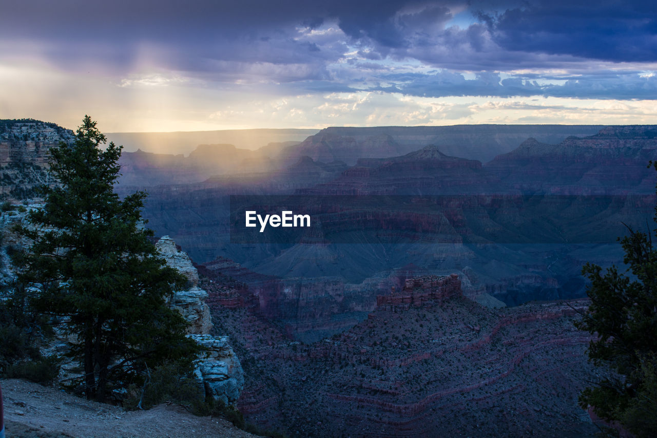 Scenic view of landscape against cloudy sky