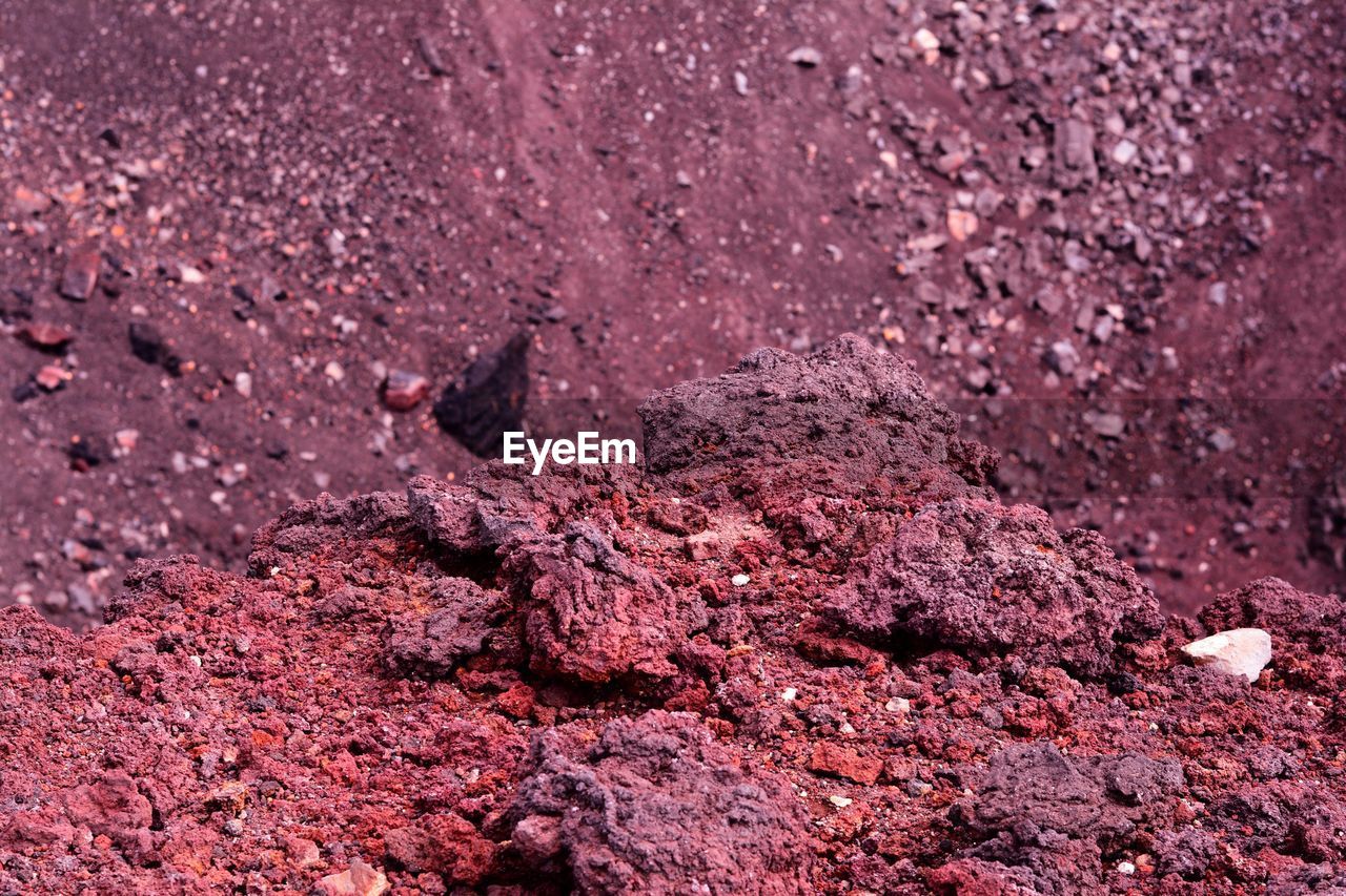 HIGH ANGLE VIEW OF A ROCK ON THE GROUND