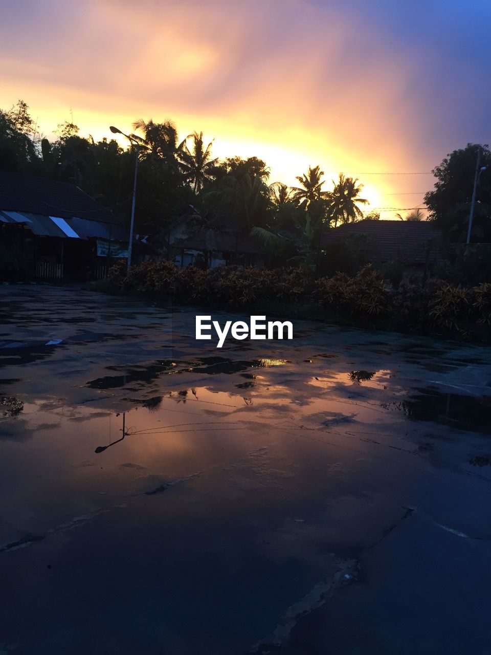 Scenic view of landscape against sky during sunset