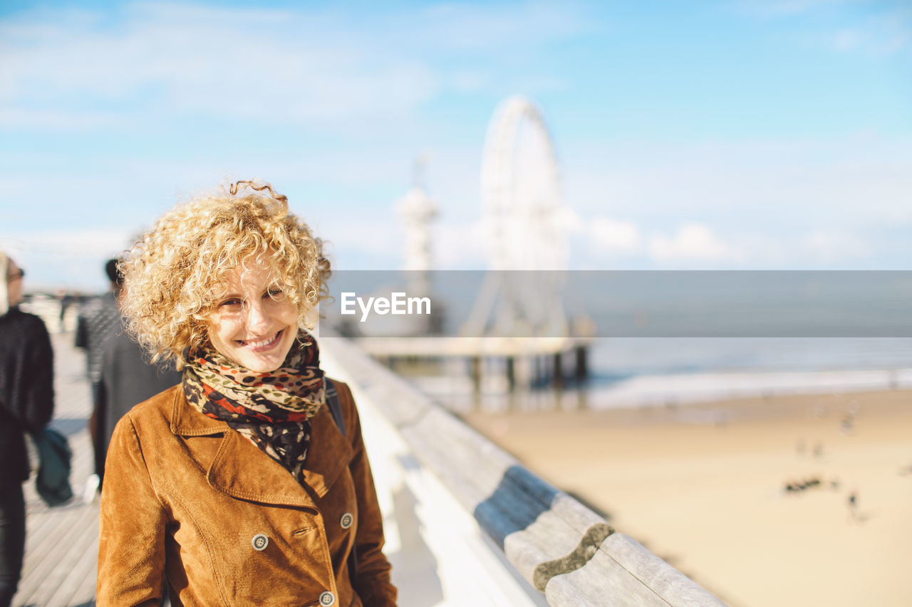 Portrait of woman at seaside