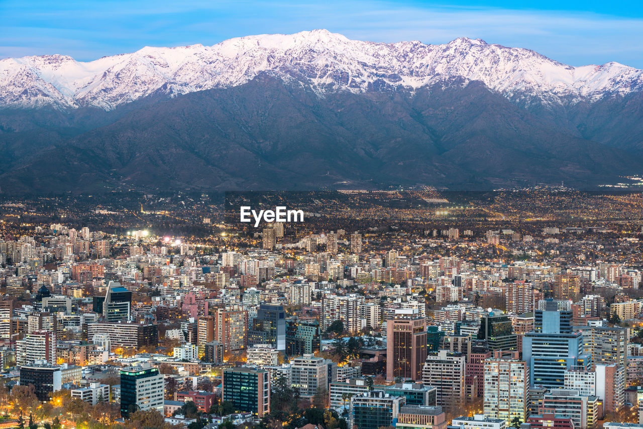 High angle view of city