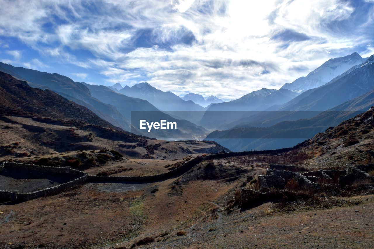 Scenic view of mountains against sky