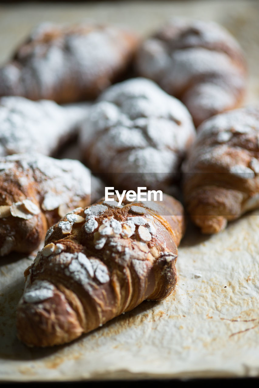 Detail shot of fresh croissants