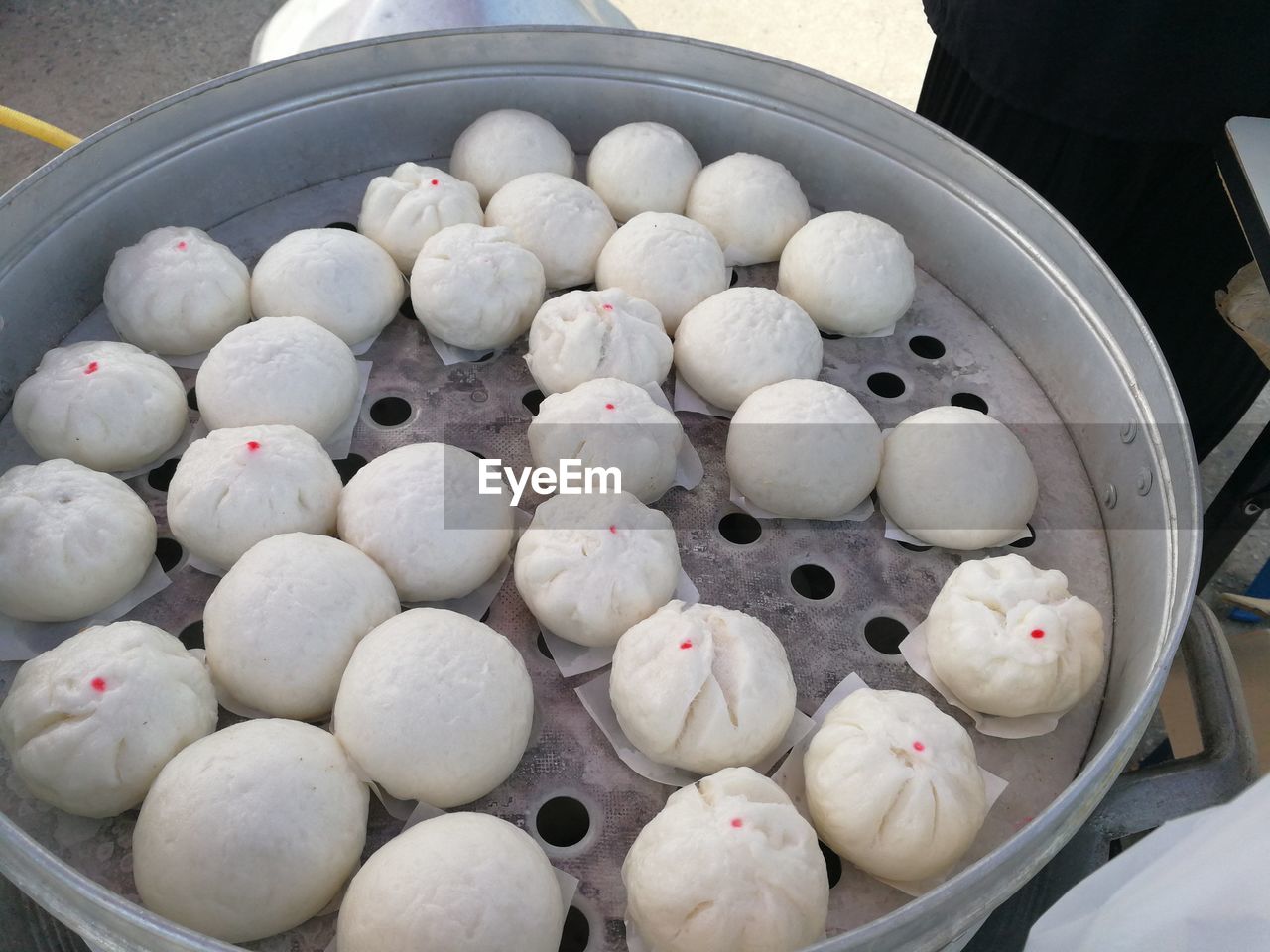 Close-up of dumplings in container