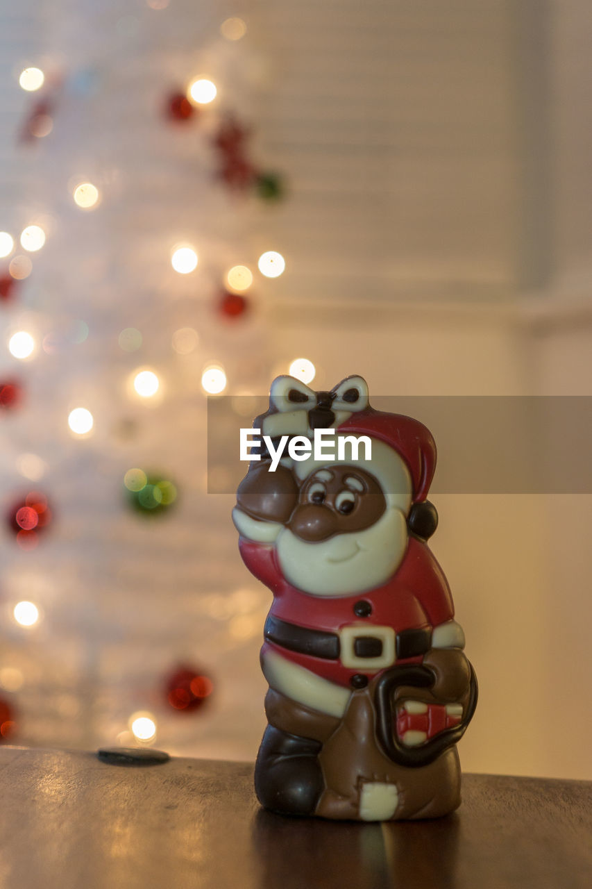 Close-up of christmas chocolate on table