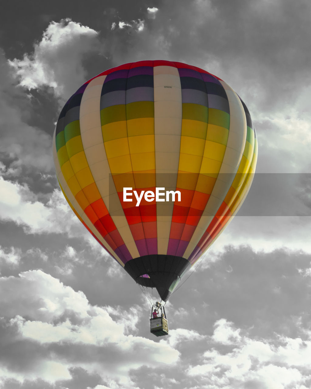 Low angle view of hot air balloon against sky