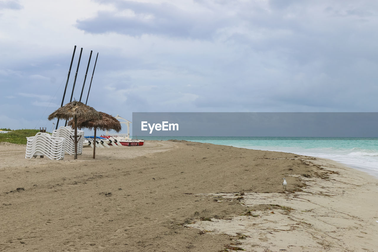 Scenic view of beach against sky