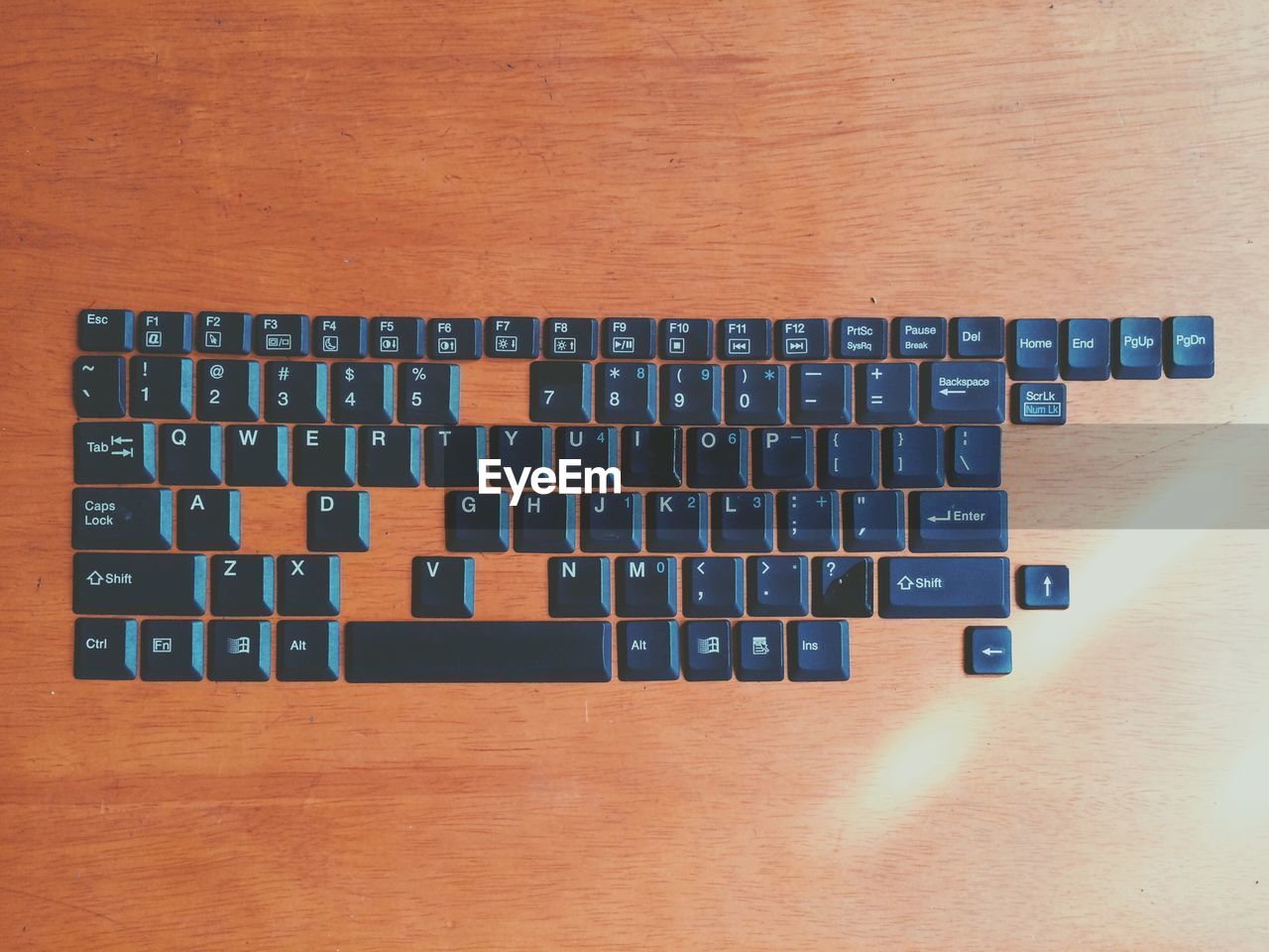 High angle view of keyboard