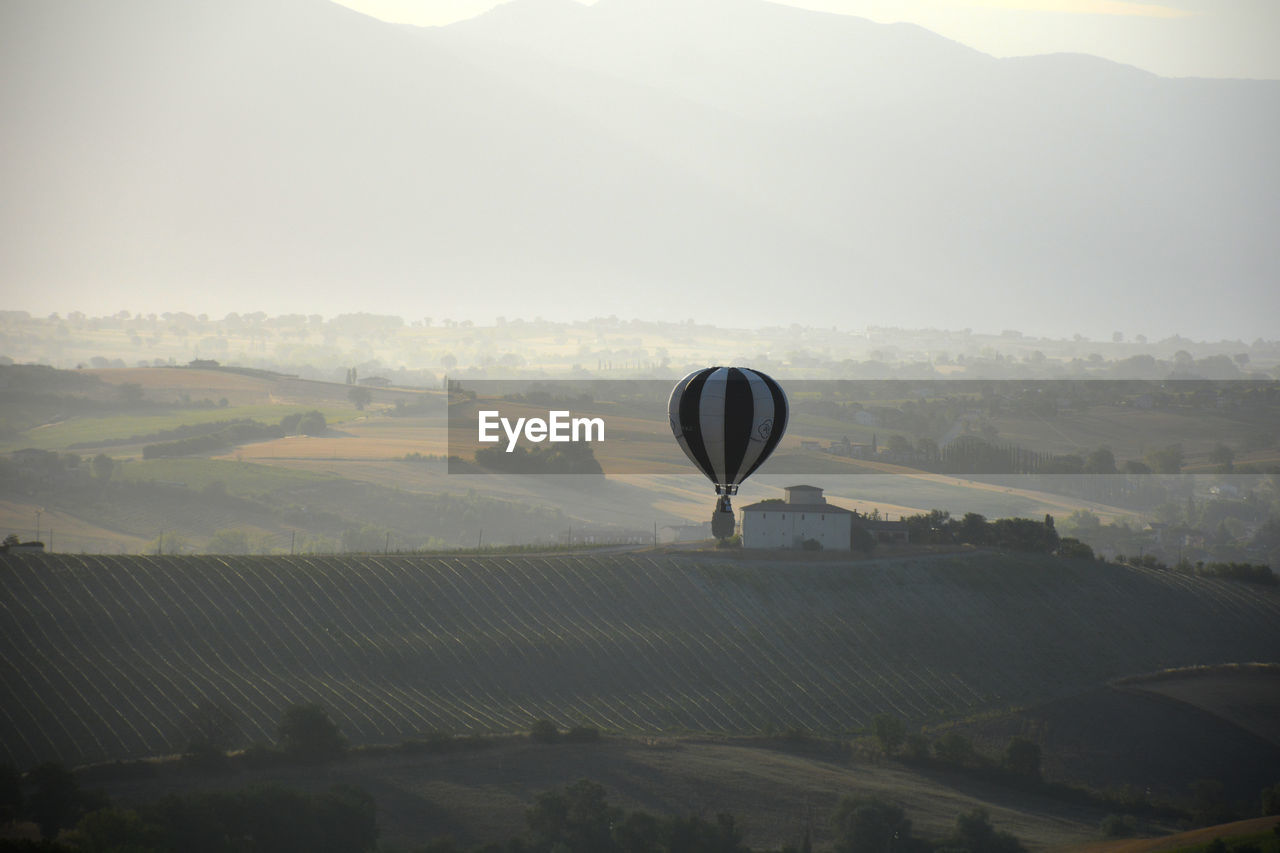 View of hot air balloon against sky