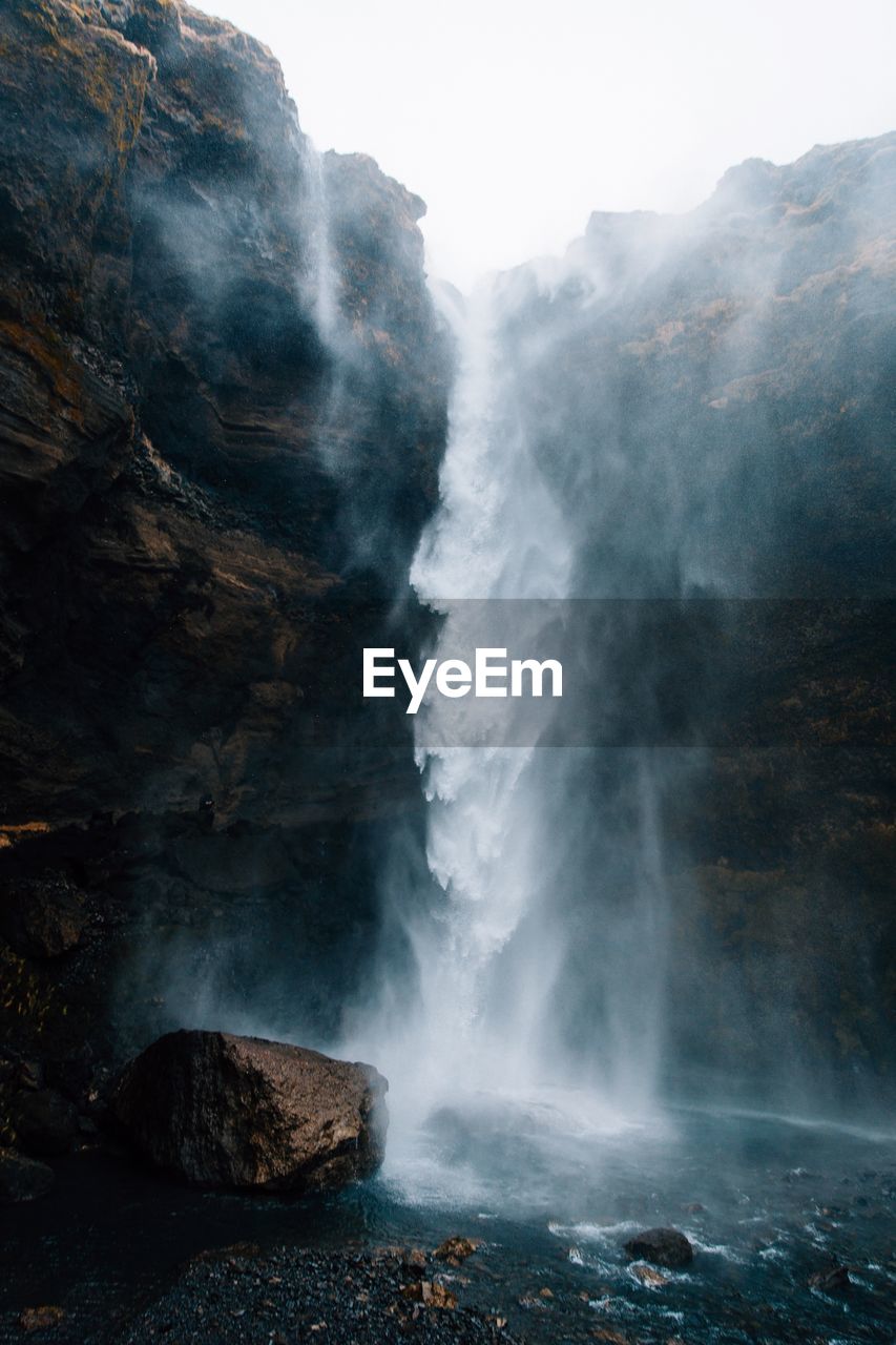 Scenic view of waterfall