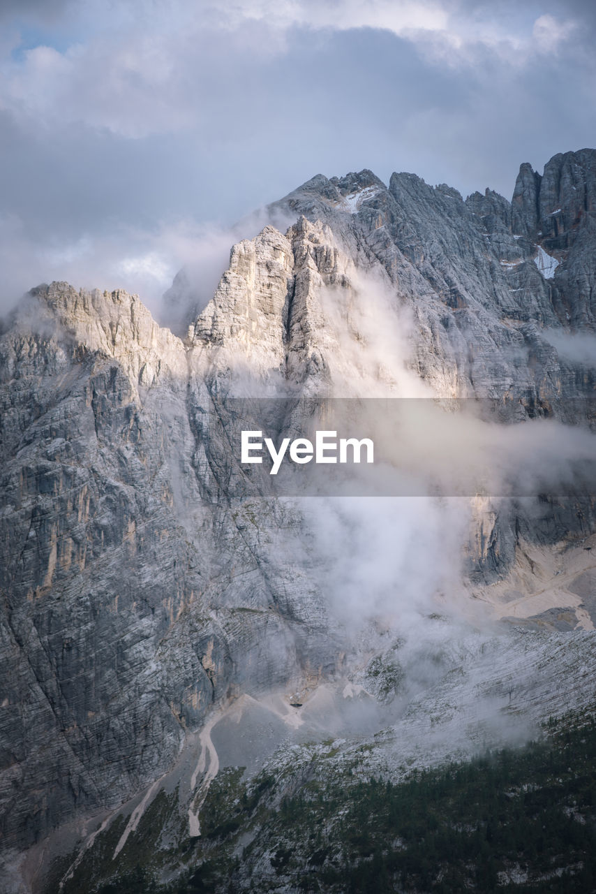 Scenic view of volcanic landscape against sky