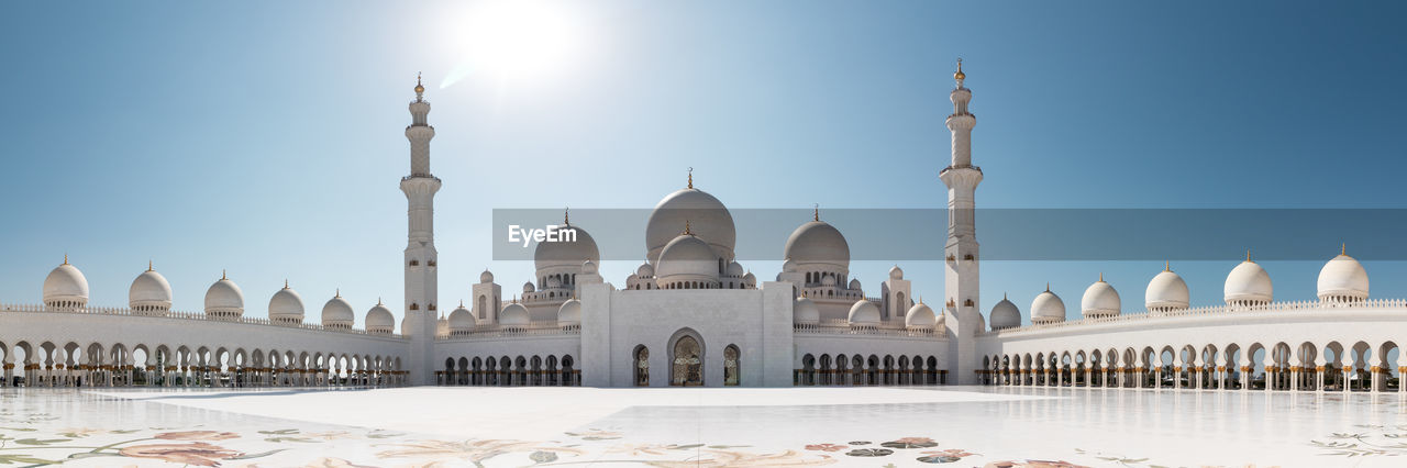 A panorama of the sheikh zayed grand mosque in abu dhabi