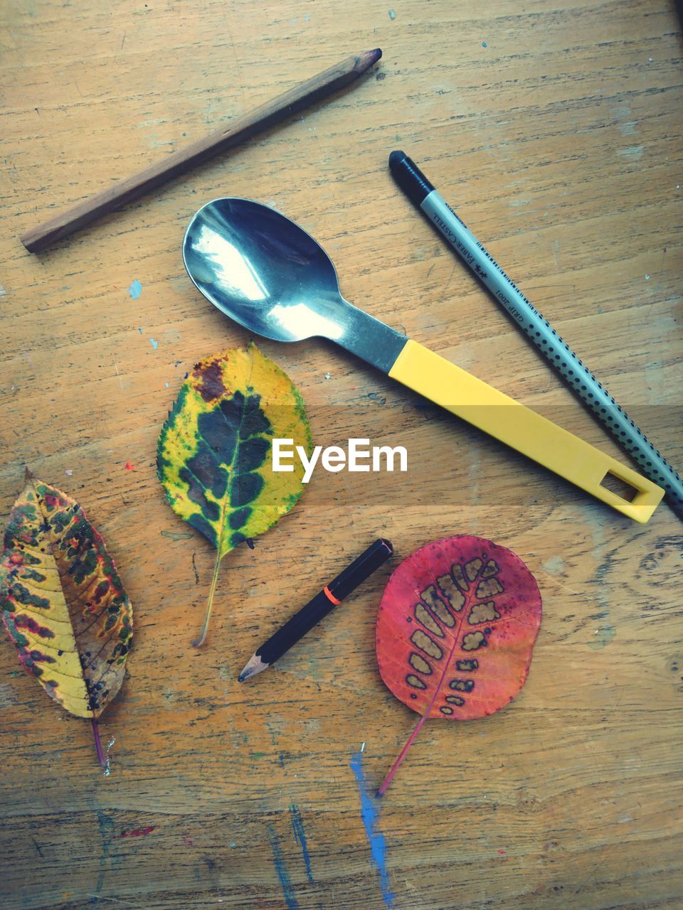 HIGH ANGLE VIEW OF LEMON ON TABLE