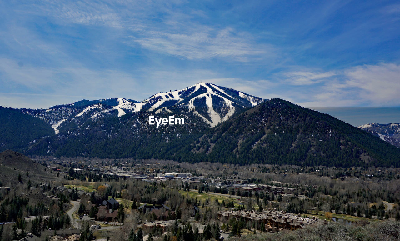 PANORAMIC VIEW OF SNOWCAPPED MOUNTAIN AGAINST SKY