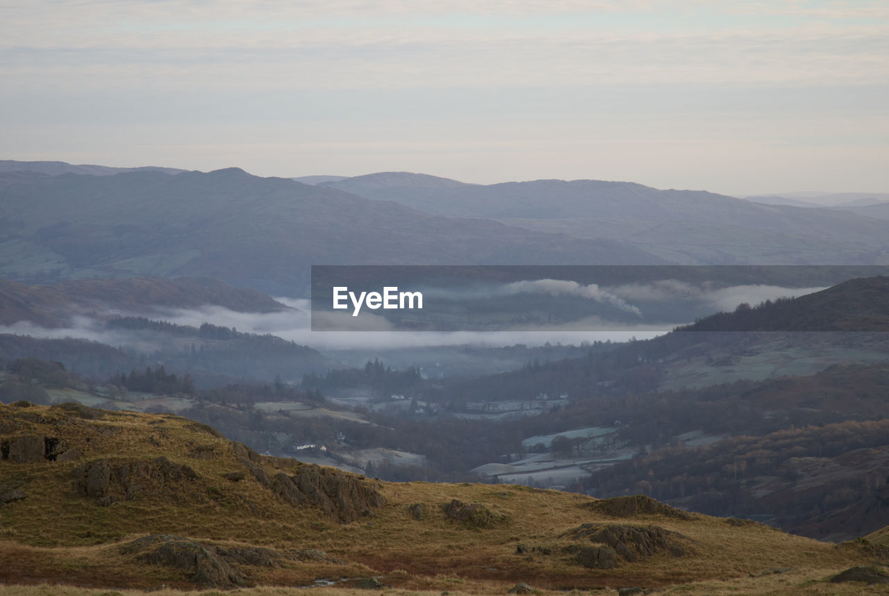 Scenic view of mountains against sky