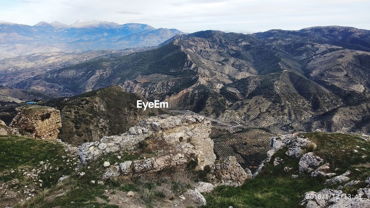 AERIAL VIEW OF MOUNTAIN RANGE