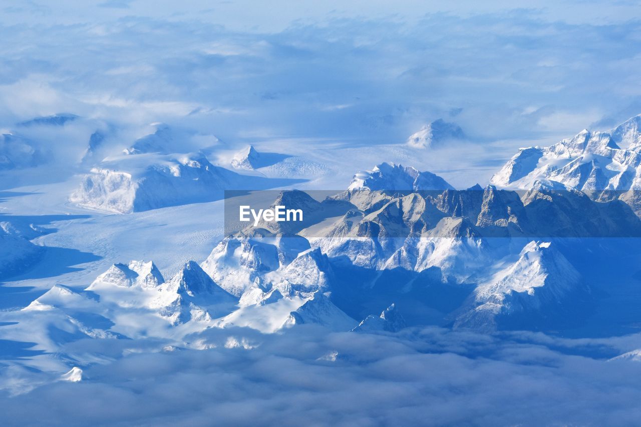 Scenic view of snowcapped mountains