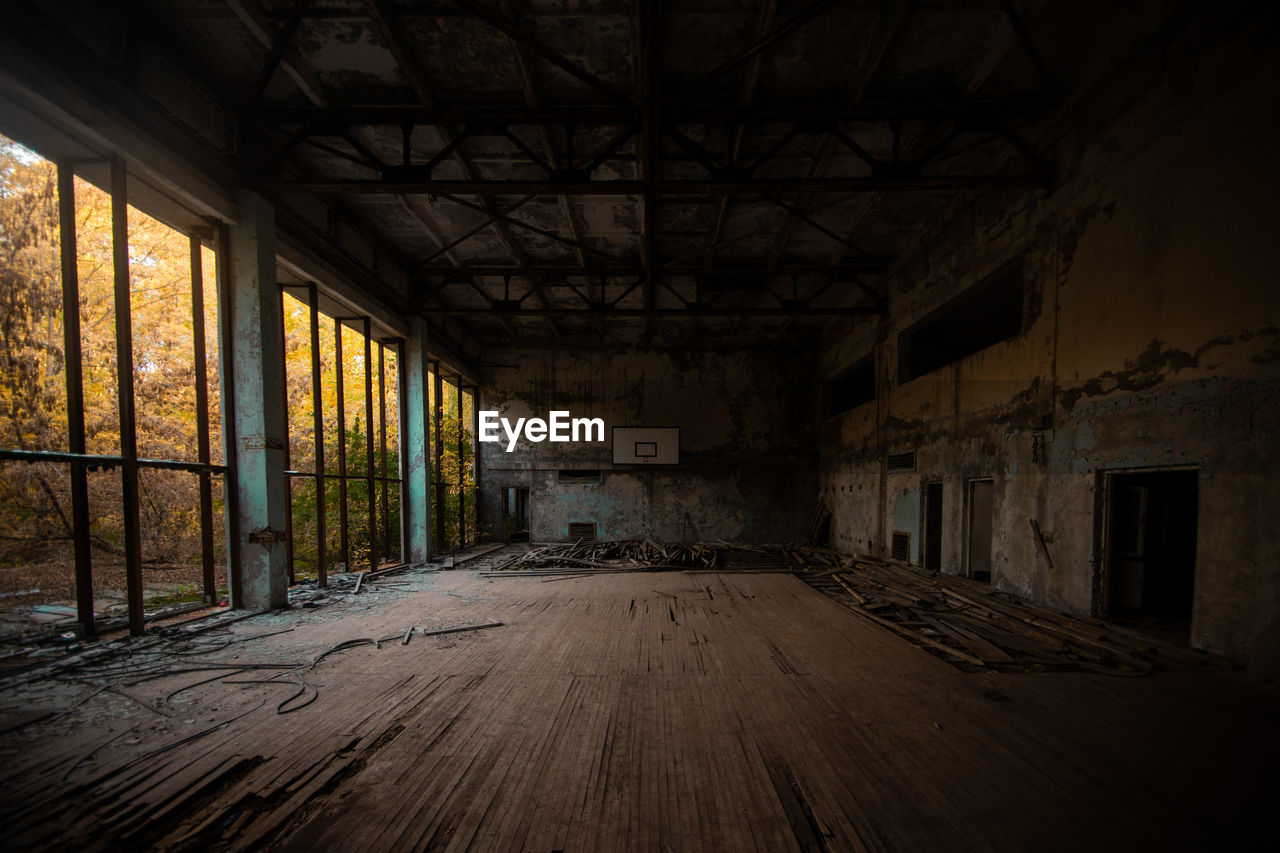 Interior of abandoned building