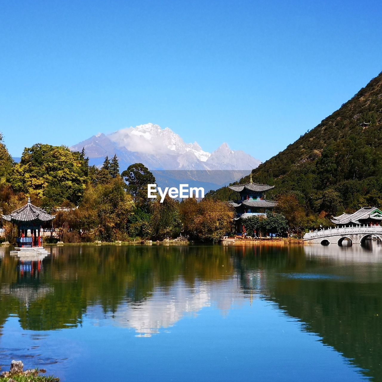 SCENIC VIEW OF LAKE AND TREES AGAINST SKY