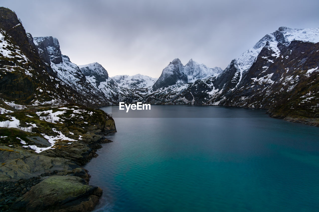 Scenic view of lake against mountains