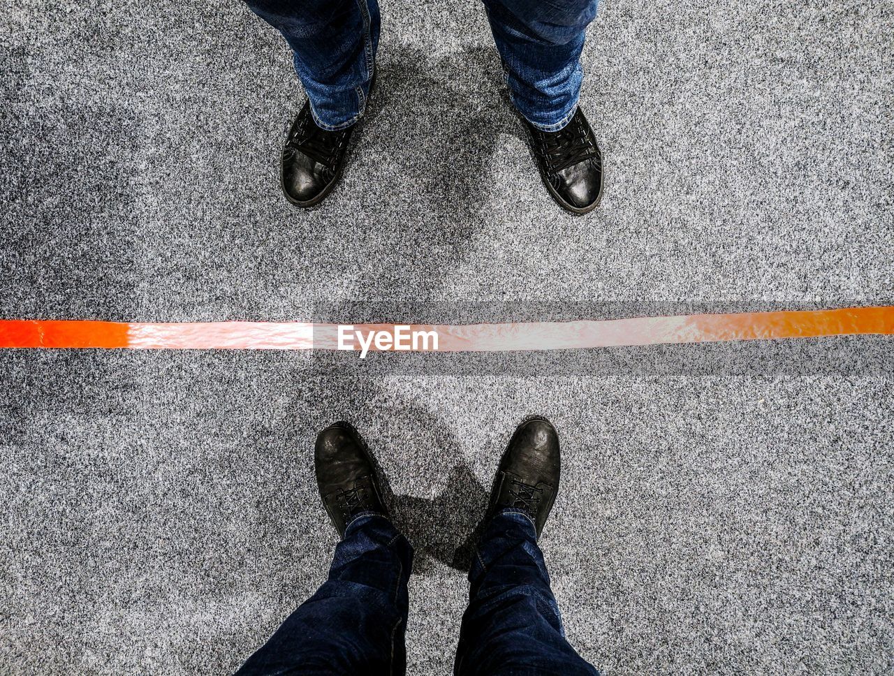 Don't cross the line and keep social distances
