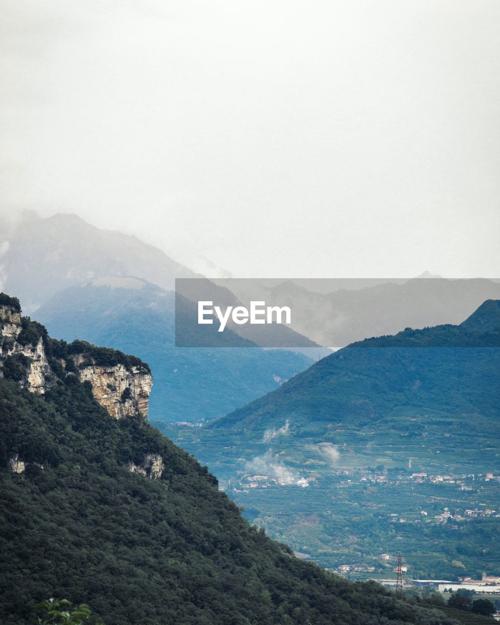 Scenic view of mountains against clear sky