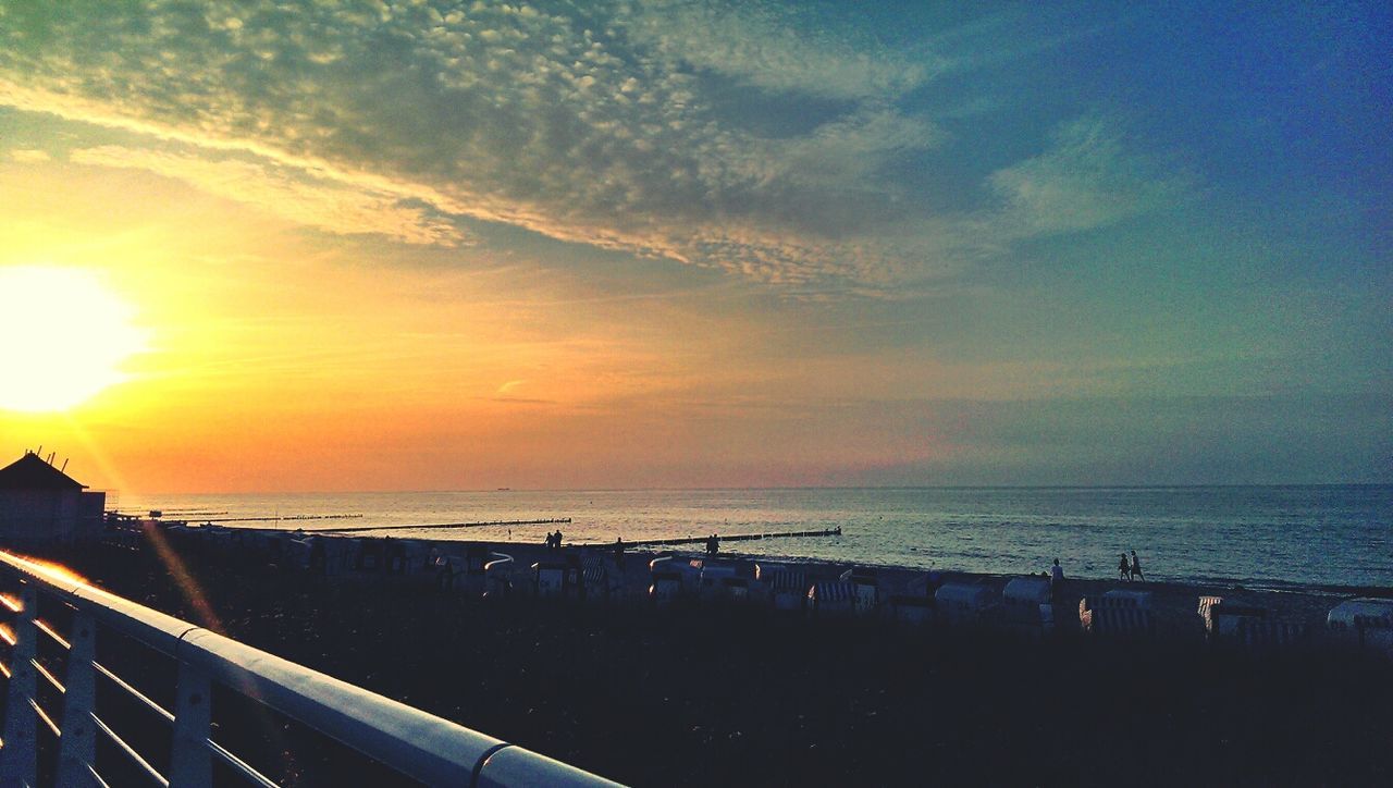 Scenic view of beach during sunset