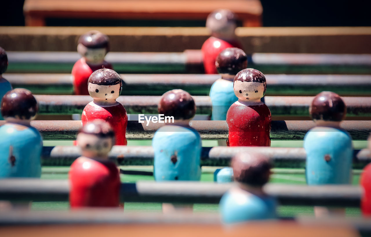 Close-up of foosball