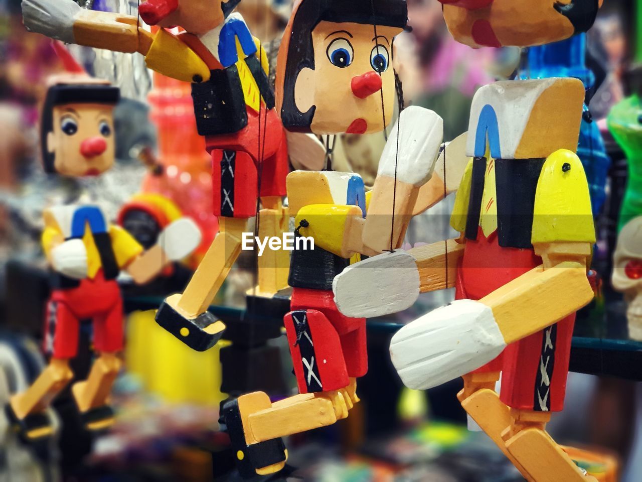 Close-up of toys for sale in store