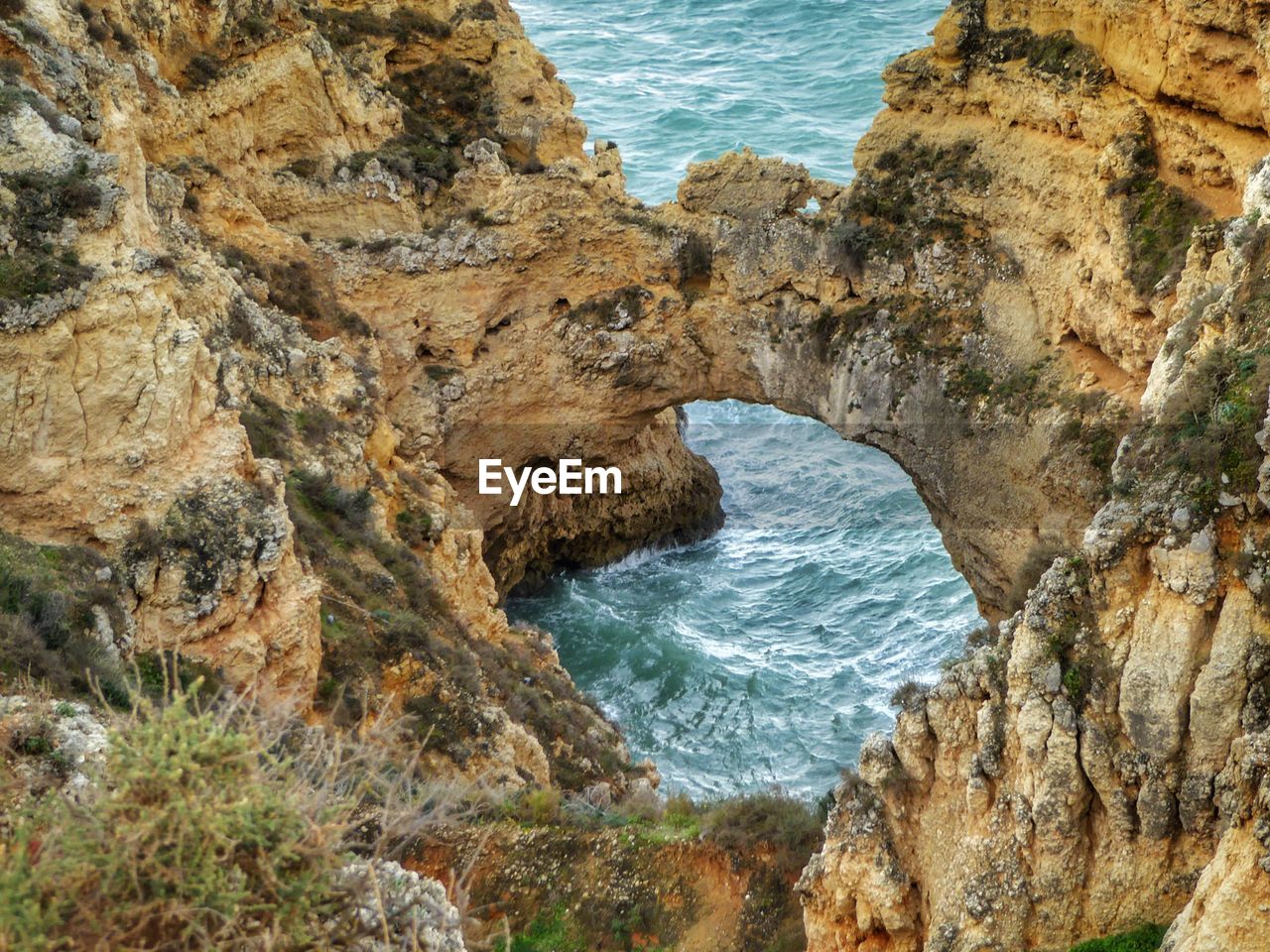 Rock formation on sea shore