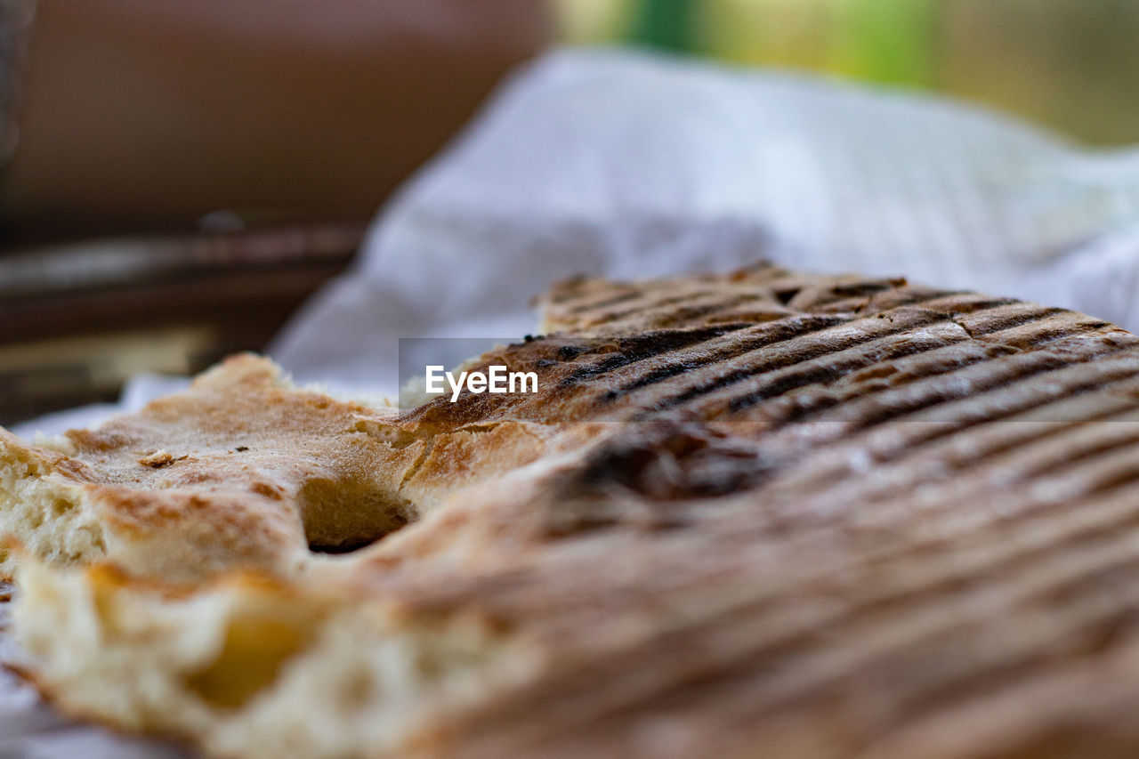 Close-up of bread on table