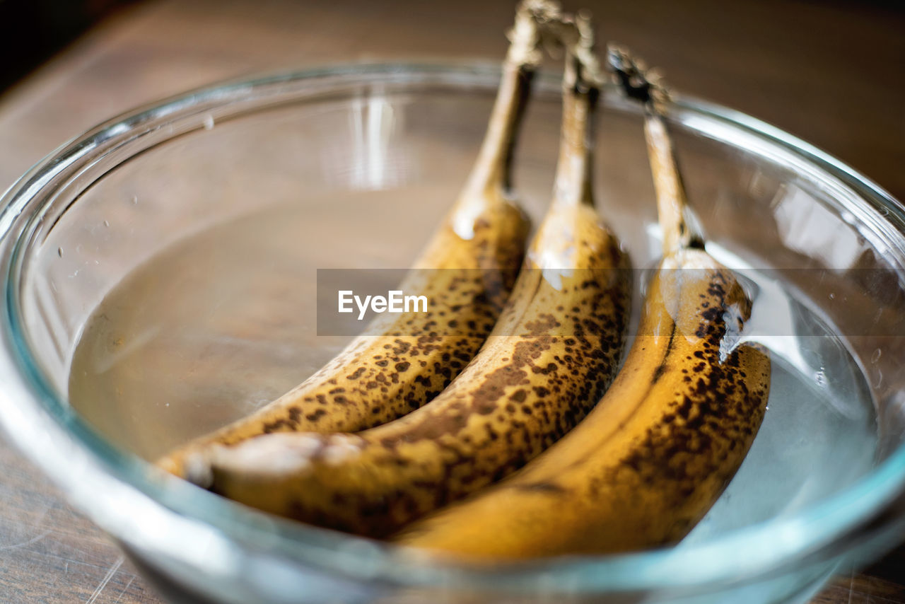 Close-up of bananas in water