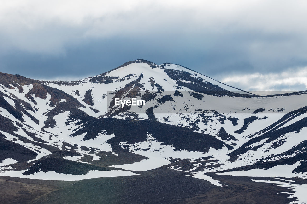 LOW ANGLE VIEW OF SNOW COVERED MOUNTAIN