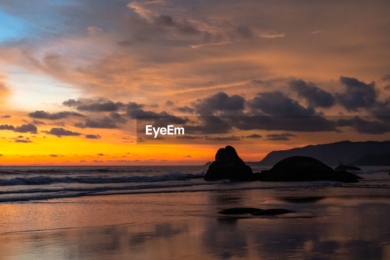 SCENIC VIEW OF SEA DURING SUNSET