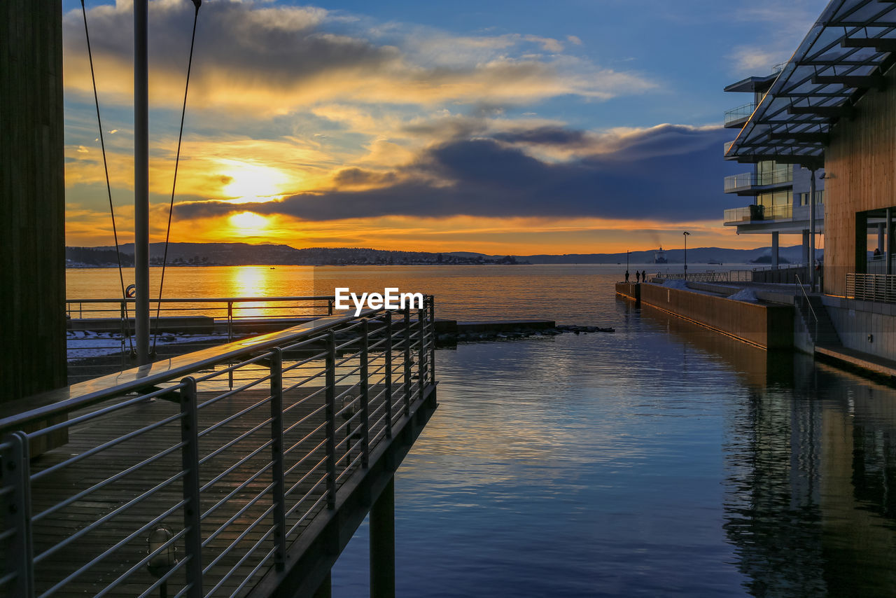 SCENIC VIEW OF SUNSET OVER SEA