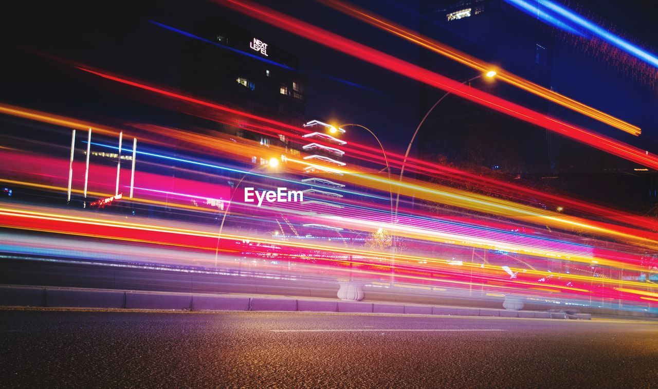 LIGHT TRAILS ON ROAD