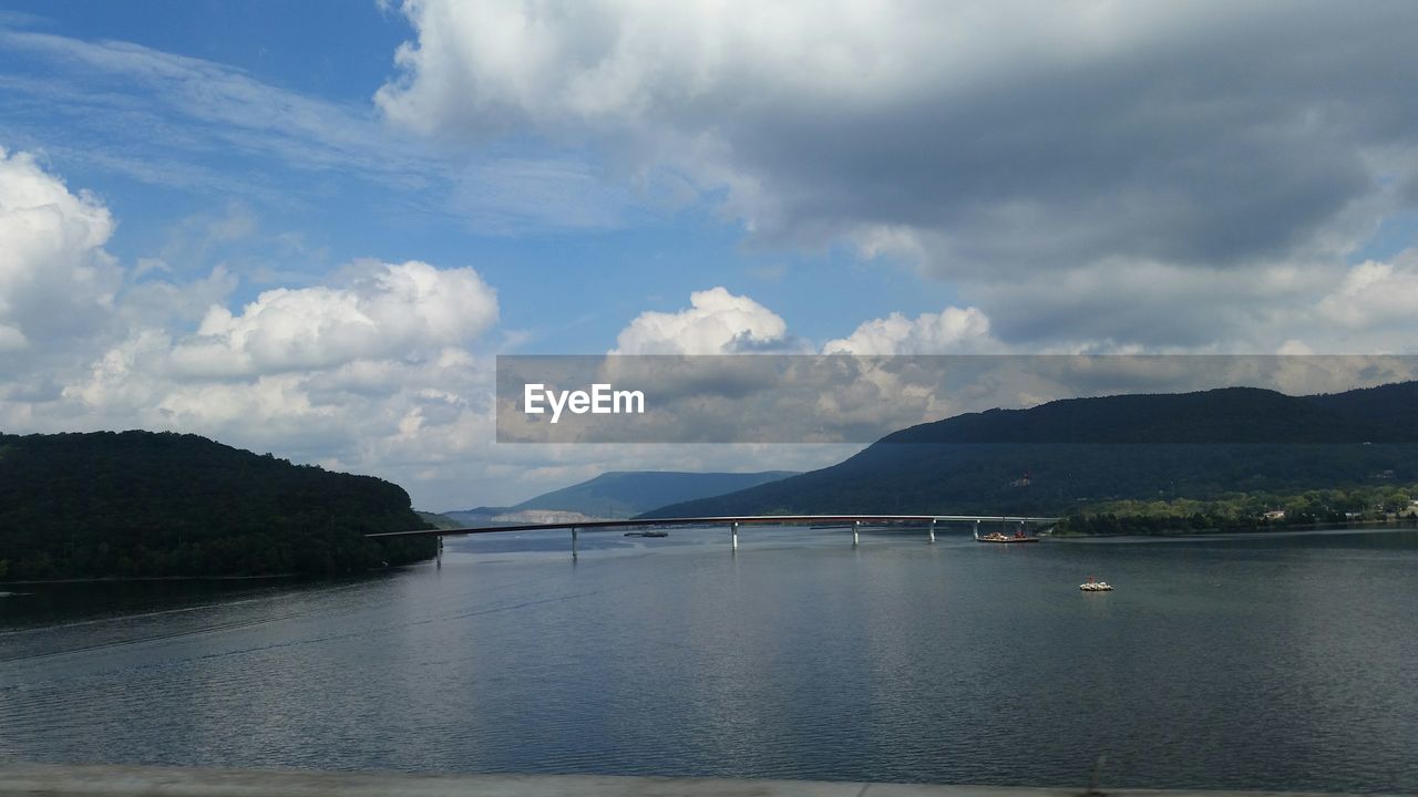 SCENIC VIEW OF SEA AND MOUNTAIN AGAINST SKY