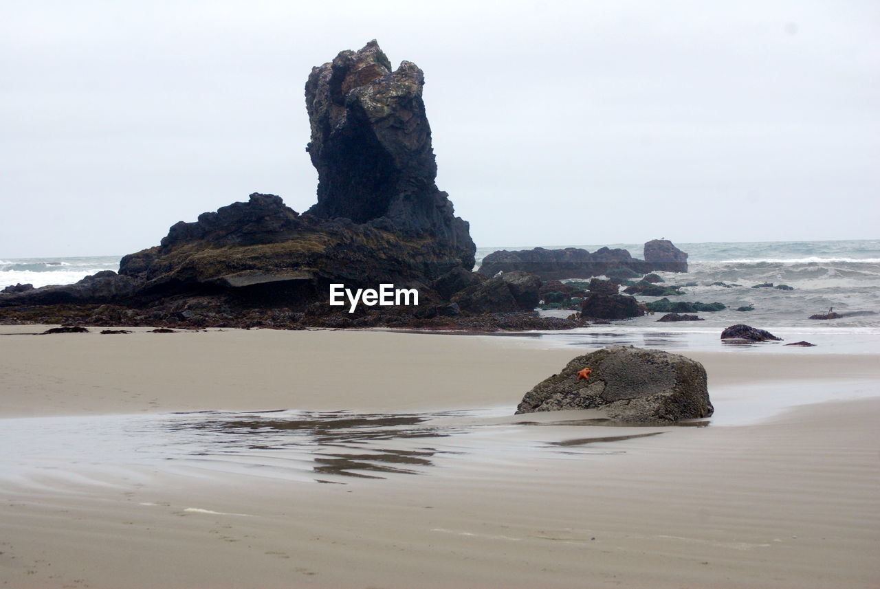 ROCK FORMATIONS ON BEACH